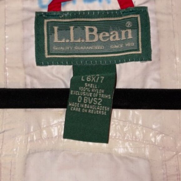 Vintage L.L. Bean Kids Windbreaker Red Reflective Hooded Jacket - Picture 8 of 8